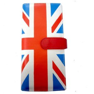 Women Union Jack Flag Check ID wallet Clutch UK United Kingdom Great Britain